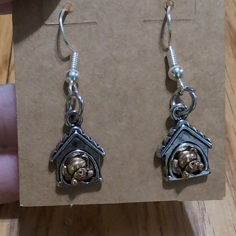 Silver and Gold Doghouse Earrings